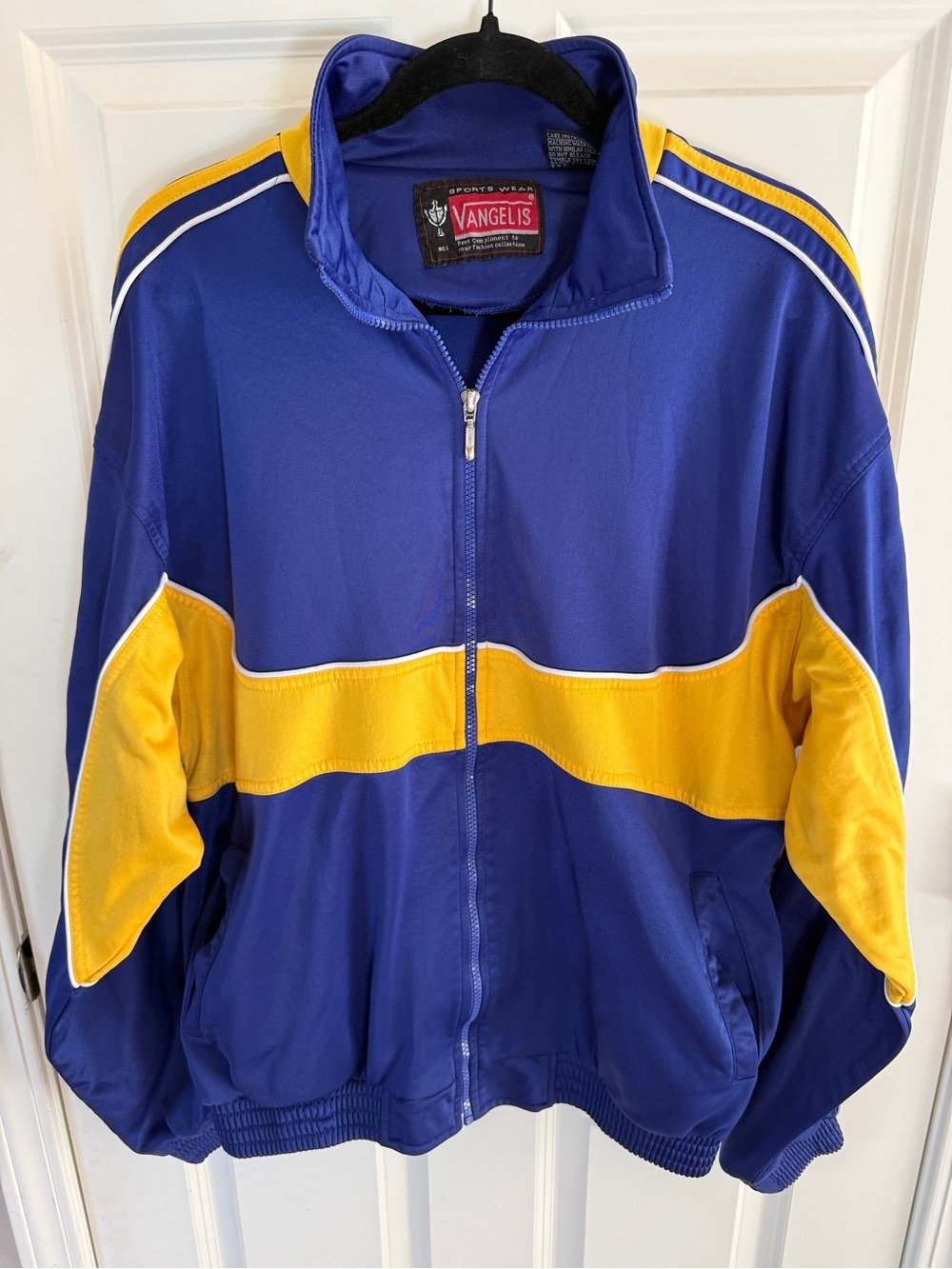 Vangelis Vintage 80s 90s Sportswear Track Jacket Blue/Yellow